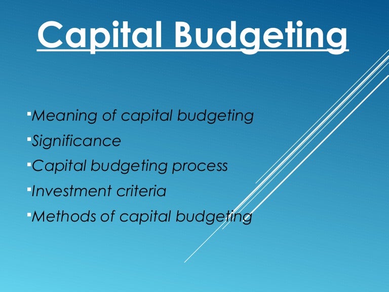 Capital Budgeting Under Conditions of Uncertainty
